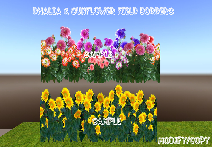 12 Different Seamless Plant & Flower Borders/Privacy Screens