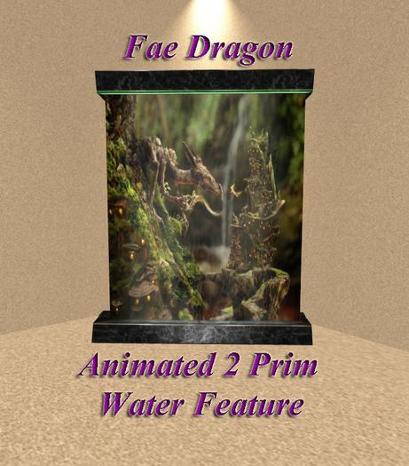 Animated 2 Prim Fae Dragon Water Feature