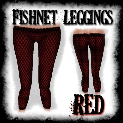 :Shame.: Fishnet Leggings Red