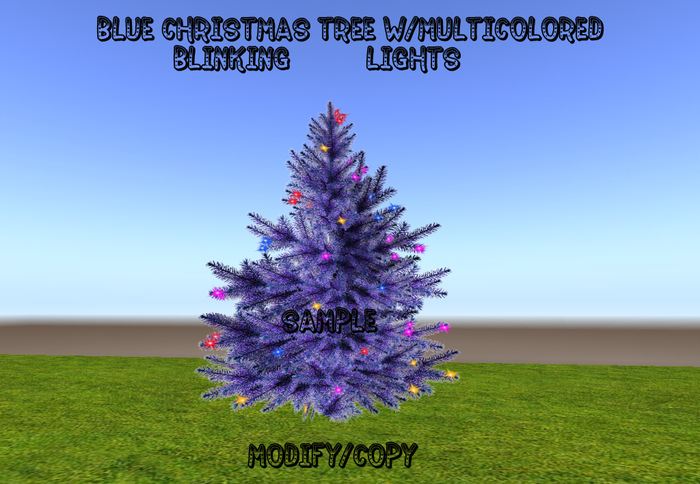 2 Prim Blue Christmas Tree w/Multicolored Blinking Lights (No Flashing Gray!!)
