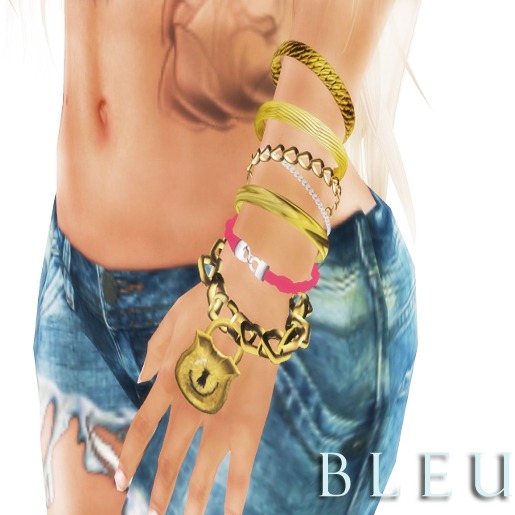 - B L E U - Bracelet Trio w/ Texture Change Braided Bracelet