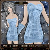 [Mesh] =^.^= Curious Kitties - Pretty Flower Pooflet Dress - Blue