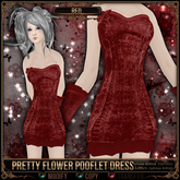 [Mesh] =^.^= Curious Kitties - Pretty Flower Pooflet Dress - Red