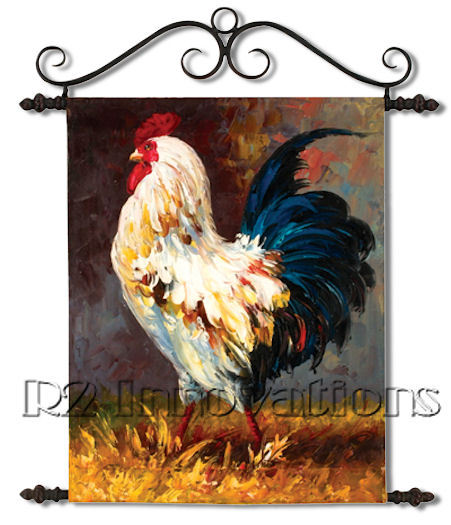 Rooster White Wall Decor