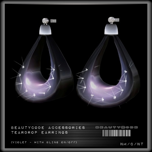 .:: BeautyCode ::. TearDrop Earrings - Shiny Violet