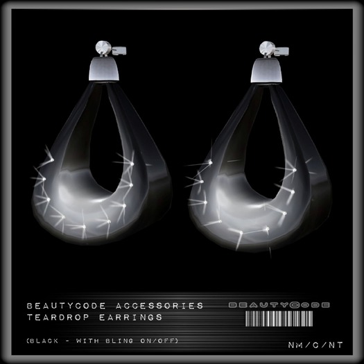 .:: BeautyCode ::. TearDrop Earrings - Shiny Black