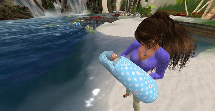Baby sleeping bag - blue dot