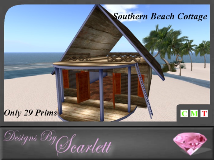 Southern Beach Cottage - Blue Trim SALE