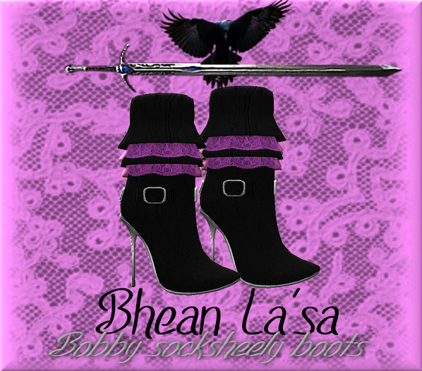 Bhean La'sa ( Blk~ pink Heely Boots)