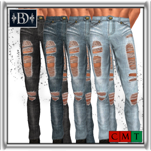 < BD > Ripped jeans - fatpack