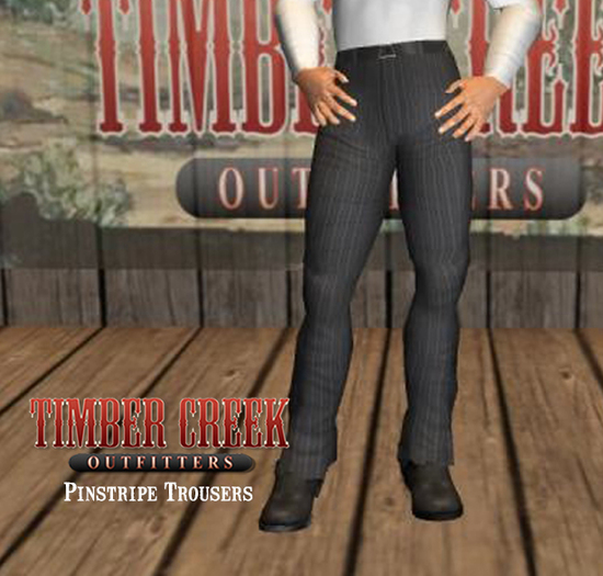 [Timber Creek] Trousers-Wide Pinstripe-Charcoal