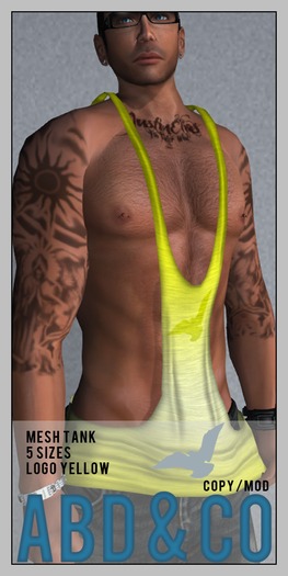 ABD :: Mesh Tank :: 5 Sizes :: Yellow