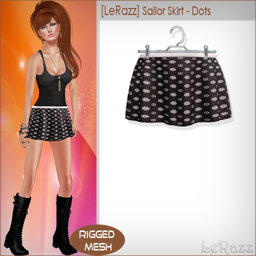 [LeRazz] Sailor Skirt - Dots (Rigged Mesh)