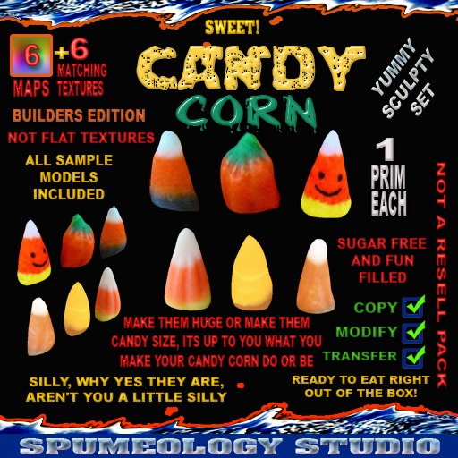 CANDY CORN SCULPTY UV MAPS AND TEXTURES FOR ANYTIME FUN!!