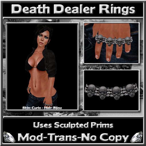 *ICED* Girls Death Dealer Rings
