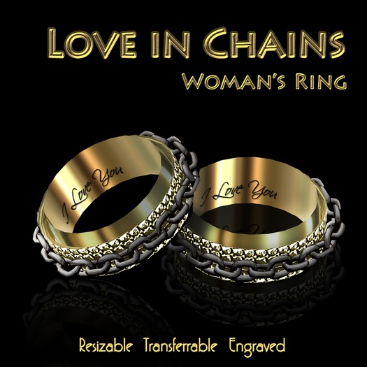 Exquisite Love in Chains Woman's Ring Gold