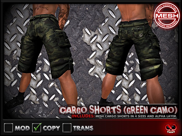 ::MORTALITY:: Cargo Shorts (Green Camo)