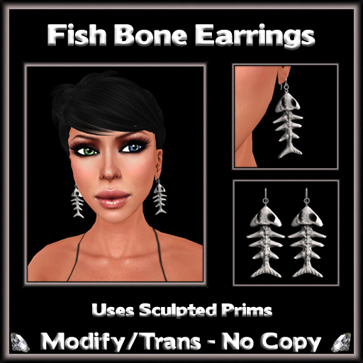 *ICED* Fish Bone Earrings