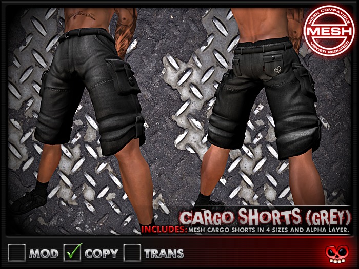 ::MORTALITY:: Cargo Shorts (Grey)