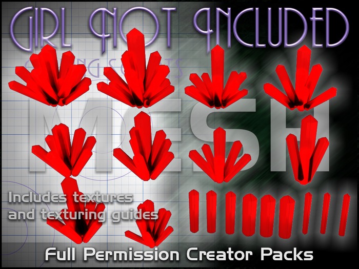 Girl Not Included Mesh Crystals - color pack - red