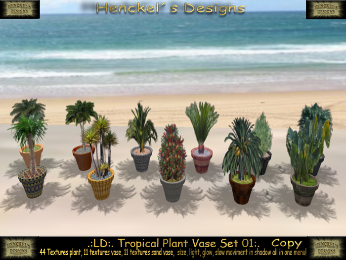 .:LD:. Tropical Plant Vase Set 01:.