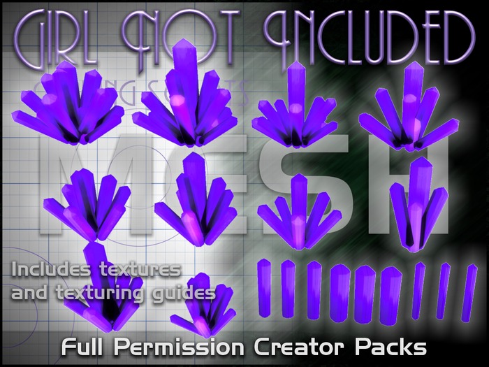 Girl Not Included Mesh Crystals - color pack - purple