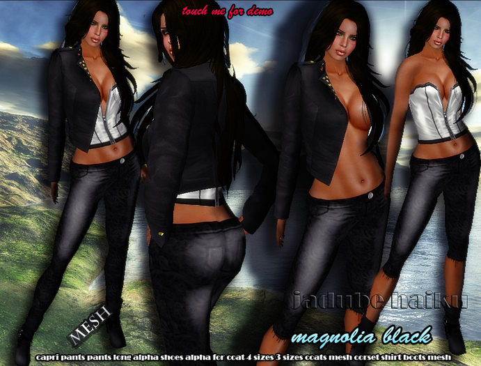 *jadube MAGNOLIA BLACK MESH 