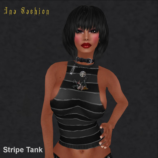 Ina Fashion - Stripe Tank Black
