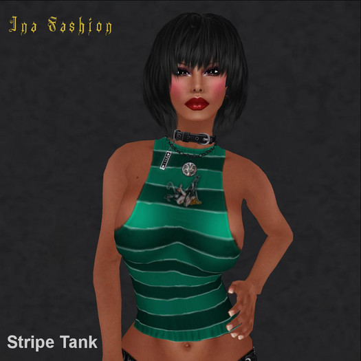 Ina Fashion - Stripe Tank Green