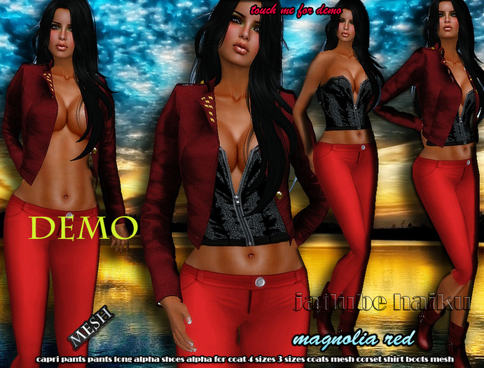 *jadube MAGNOLIA RED  MESH 