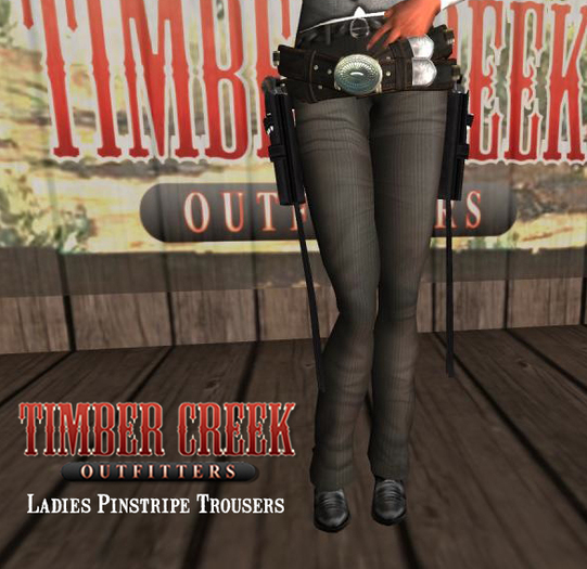 [Timber Creek] Ladies Pinstripe Trouser-Gunmetal