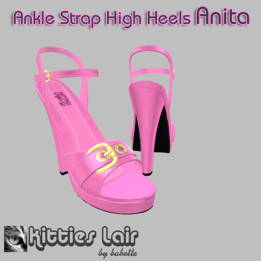 *KL* Sandals Anita Pink/Gold Trim