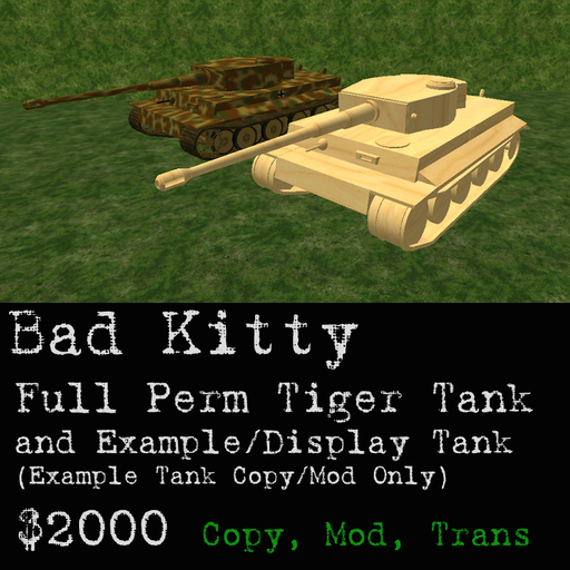 Bad Kitty Tiger Tank Full Perm