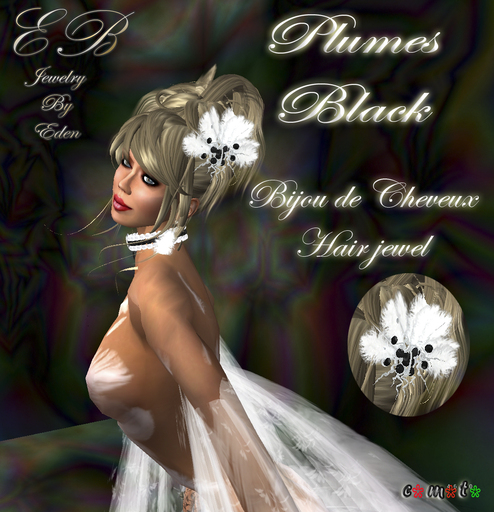BIJOU DE CHEVEUX PLUME BLACK