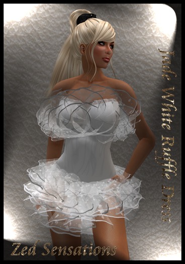 Zed Sensations*.Jade White Ruffle Dress