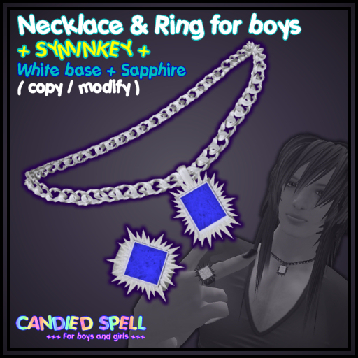[CS] : + SYMINKEY + Necklace and ring White & Sapphire
