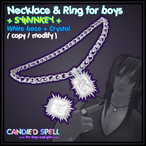 [CS] : + SYMINKEY + Necklace and ring White & Crystal