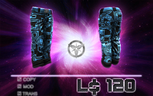 [H.E.] Blue Galaxy Cargo Pants - Techno Pants Light Blue