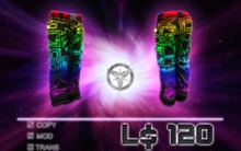 [H.E.] Blue Galaxy Cargo Pants - Techno Pants Rainbow