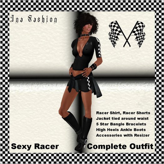 Ina Fashion - Complete Black Racer Outfit