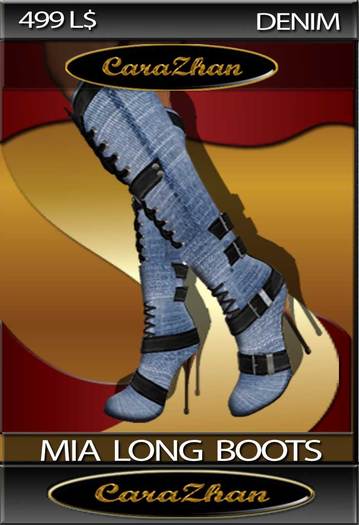 .:: CZ ::. "Mia DENIM " LONG BUCKLE BOOTS 