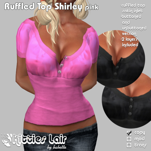 *KL* Ruffled Top Shirley Pink