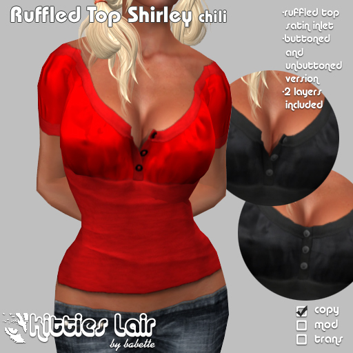 *KL* Ruffled Top Shirley Chili