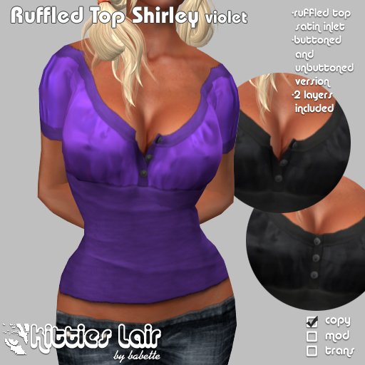 *KL* Ruffled Top Shirley Violet
