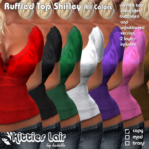 *KL* Ruffled Top Shirley All Colors