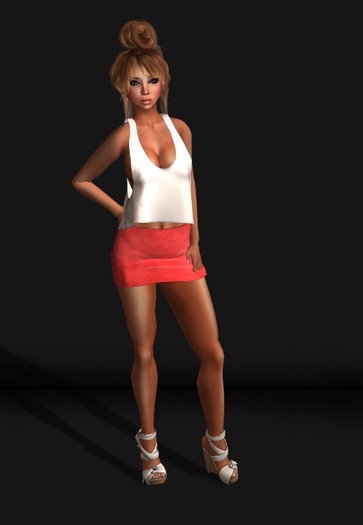 .R:R. MESH - Bodycon Mini Skirt - Coral