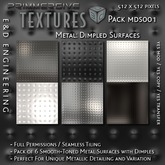 [MDS001] 6 smooth metal textures with dimpled surfaces for ultramodern walls, ceilings, and detail by E&D ENGINEERING