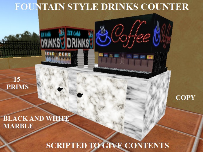 Fountain Style Drinks Counter (Marble)