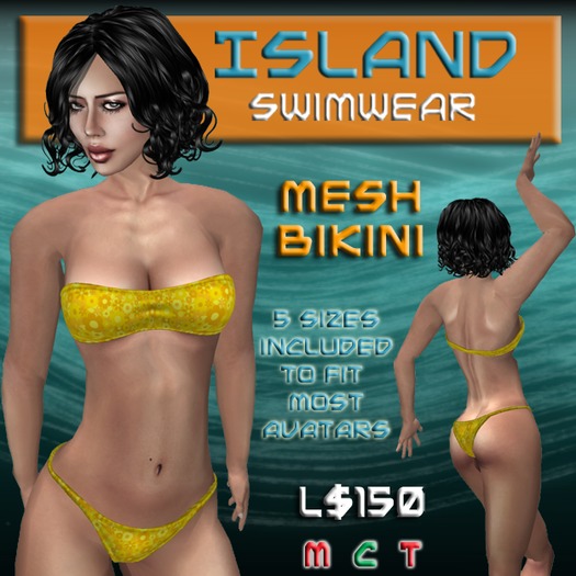 Yellow Floral Mesh Bikini