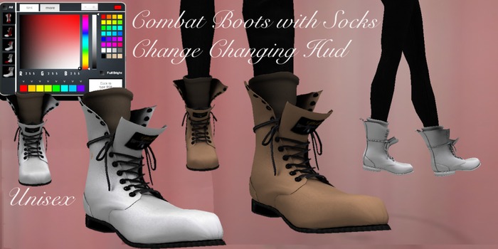 Combat Boots with socks